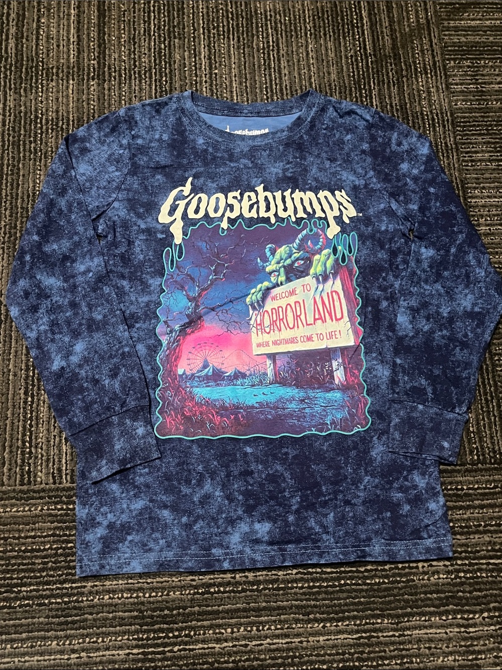 Goosebumps Kids' Navy Blue Graphic Long-Sleeve Tee